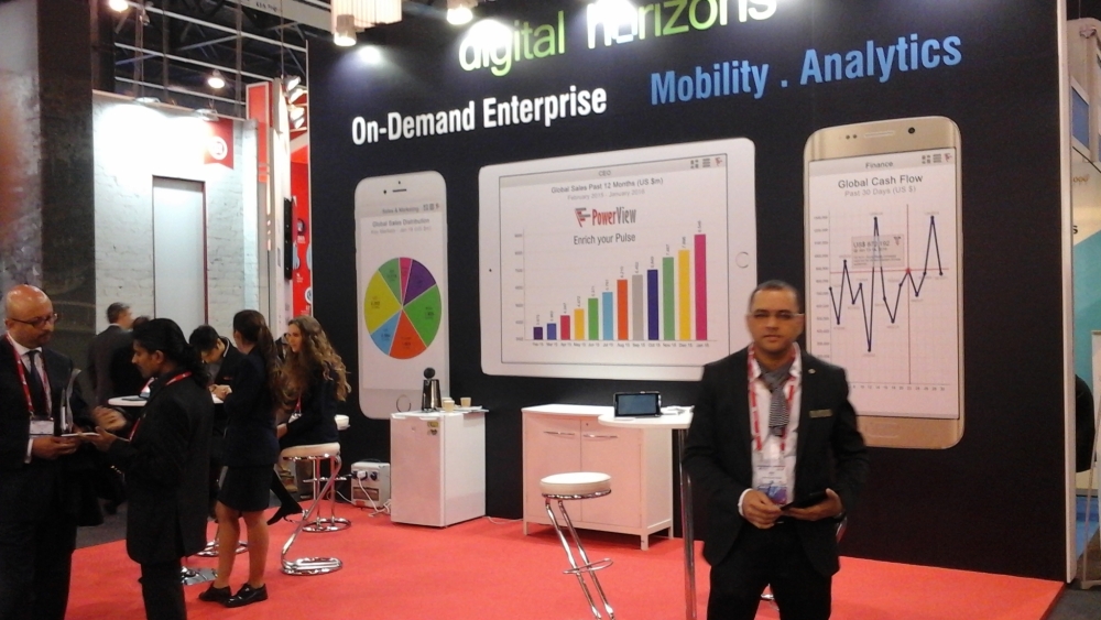 Digital Horizons Employees Ajay Soni, Girish BS, Sushant Tiwari at Mobile World Congress 2016